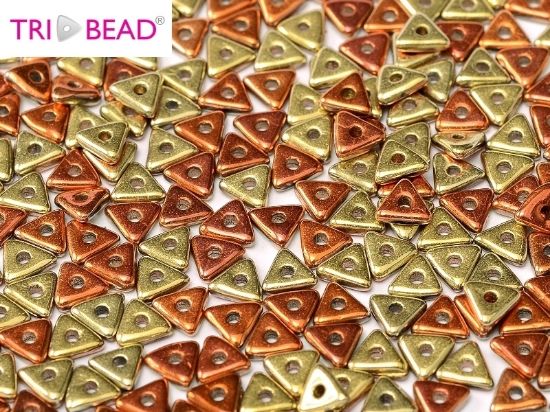 Picture of Tri-bead 4mm Jet California Gold Rush x5g