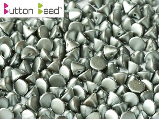 Picture of Button Bead 4mm Pastel Light Grey x50