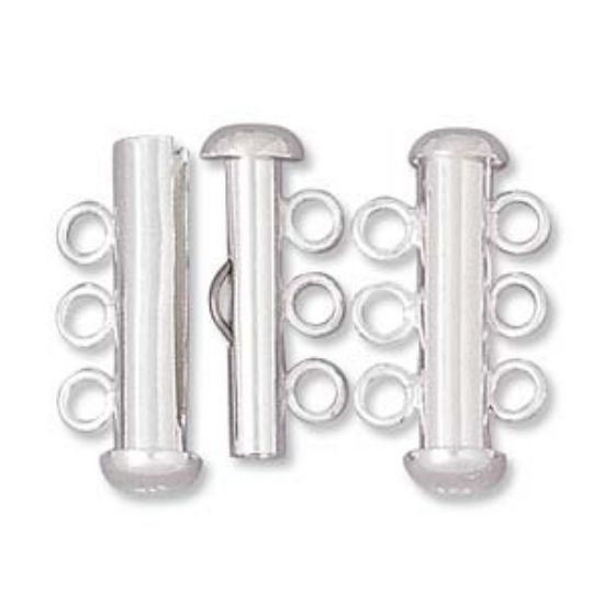 Picture of 925 Silver Clasp Slide Lock 22mm 3-strand x1