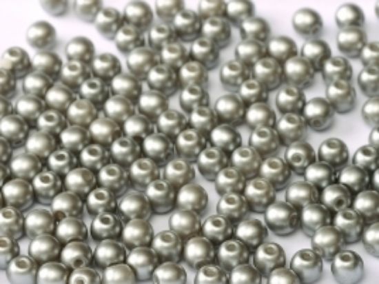 Picture of Round beads 4mm Pastel Light Grey x50