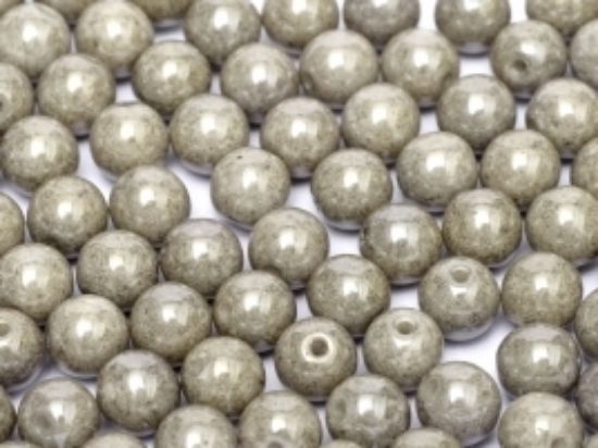 Picture of Round beads 4mm Chalk White Grey Luster x50