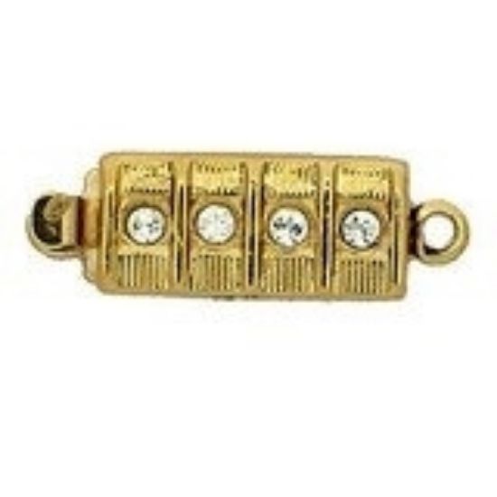 Picture of Neumann Clasp Box 12x6mm  w/ Swarovski Crystals 23kt Gold-Plated x1