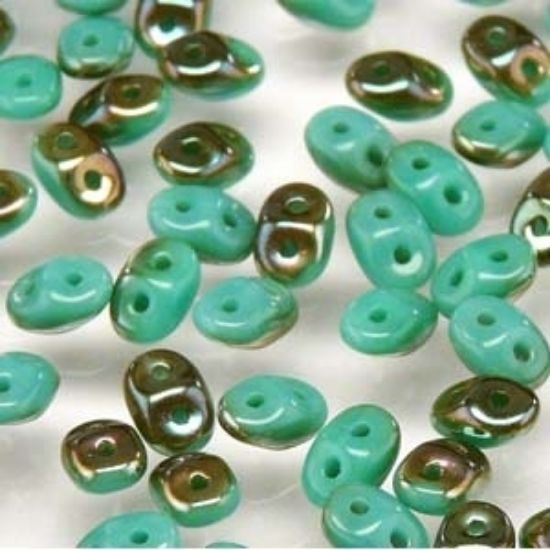 Picture of MiniDuo 2x4mm Green Turquoise Celsian x10g