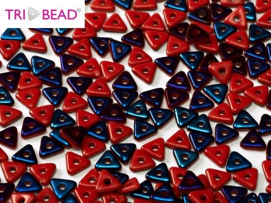 Picture of Tri-bead 4mm Opaque Red Azuro x5g