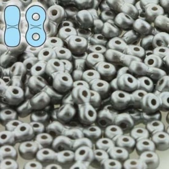 Picture of Infinity Beads 3x6mm Pastel Light Grey x10g
