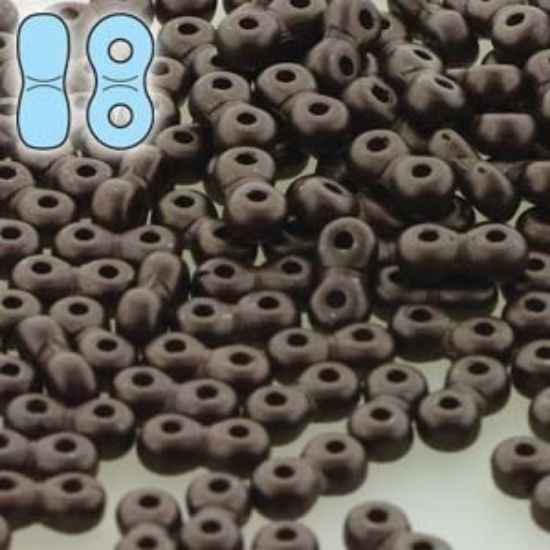 Picture of Infinity Beads 3x6mm Pastel Dark Brown x10g