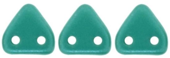 Picture of Czechmates Triangle 2 holes 6 mm Pearl Coat Teal x10g