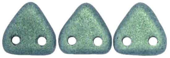 Picture of Czechmates Triangle 2 holes 6 mm Metallic Suede Lt Green x10g