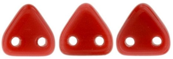 Picture of Triangle 2-holes 6mm Opaque Red x10g