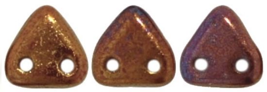 Picture of Czechmates Triangle 2 holes 6 mm Opaque Red Bronze Vega x10g