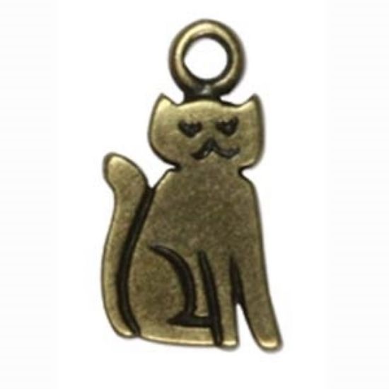 Picture of JBB Charm Cat 8.5mm Antiqued Brass x2