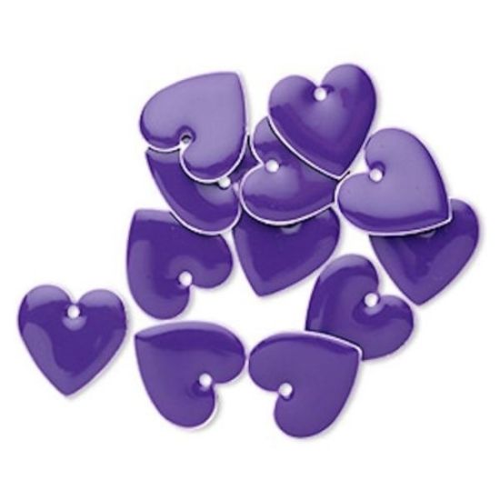 Picture of Candy Drop Heart 16mm Purple x1