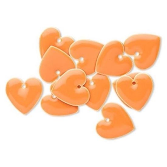 Picture of Candy Drop Heart 16mm Orange x2
