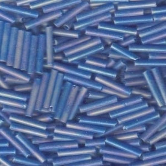 Picture of Matsuno Bugle Bead #5 - 12mm  015F Transparent Fabulous Medium Blue x10g