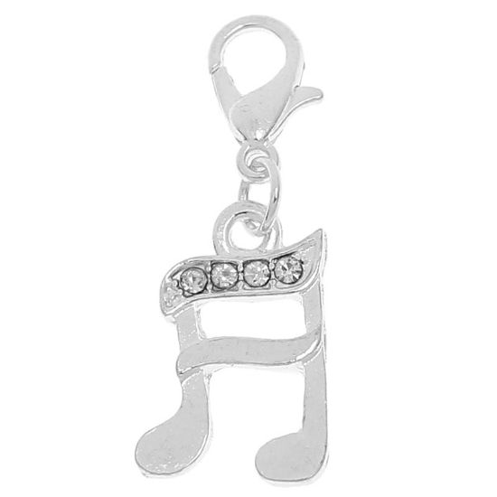Picture of Clip On Charm Music Note with Rhinestones x1