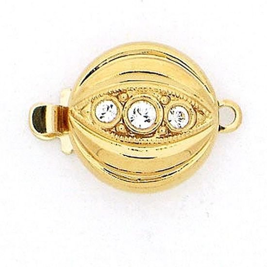 Picture of Neumann Clasp box 11mm w/ Swarovski  Crystal 23Kt Gold Plated x1