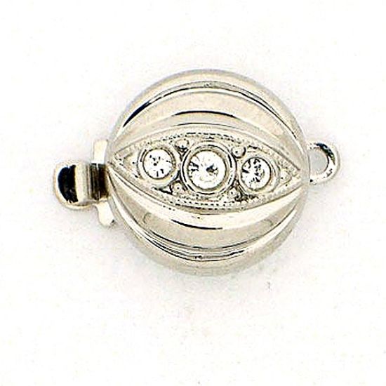 Picture of Claspgarten Clasp box 11mm w/ Swarovski Crystal Rhodium Plated x1