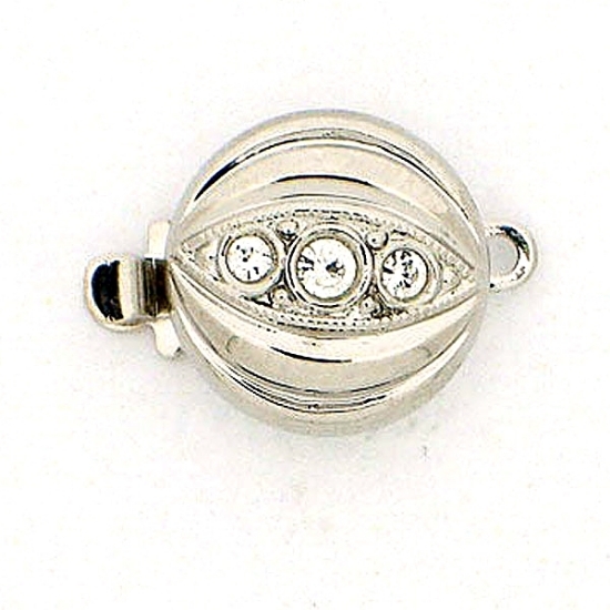 Picture of Neumann Clasp box 11mm w/ Swarovski Crystal Rhodium Plated x1