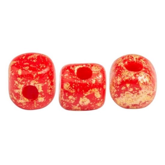 Picture of Minos® par Puca® 2.5x3mm Opaque Coral Red Splash x10g
