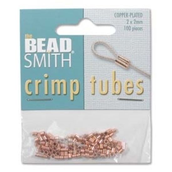 Picture of BeadSmith Tube Crimp 2x2mm Copper Plate x100