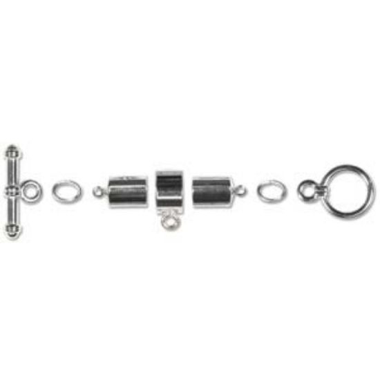 Picture of Kumihimo Finding Set ⌀6mm Barrel Silver Plated