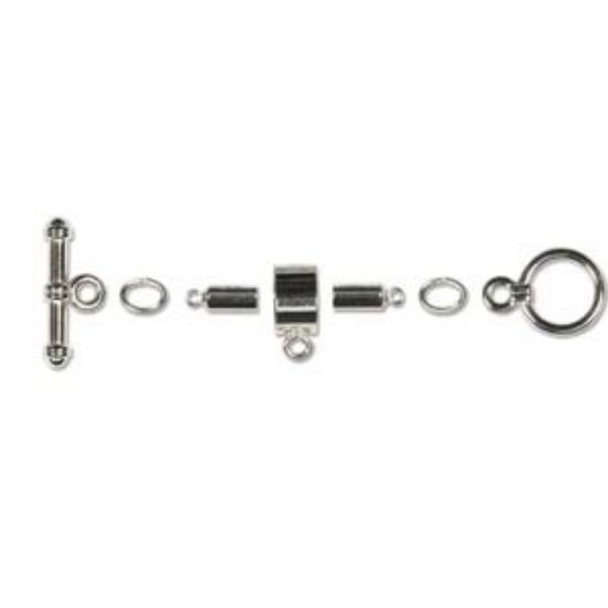 Picture of Kumihimo Finding Set ⌀3mm Barrel Silver Plated