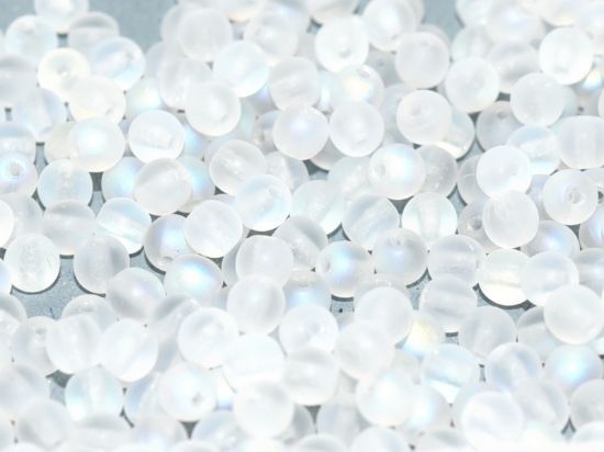 Picture of Round beads 4mm Crystal AB Mat x50