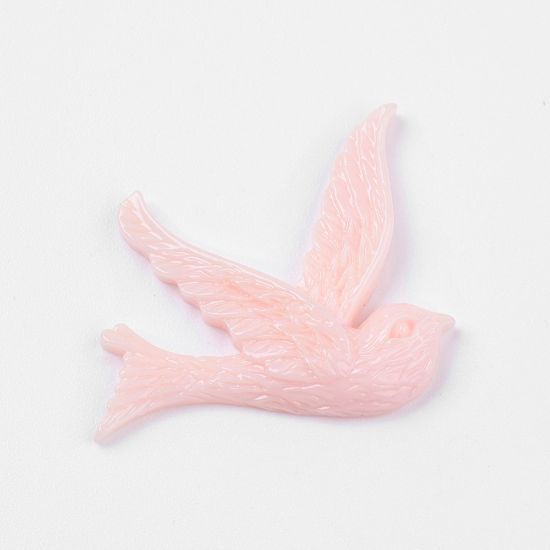 Picture of Cabochon Resin Bird 22x24mm Pink x10