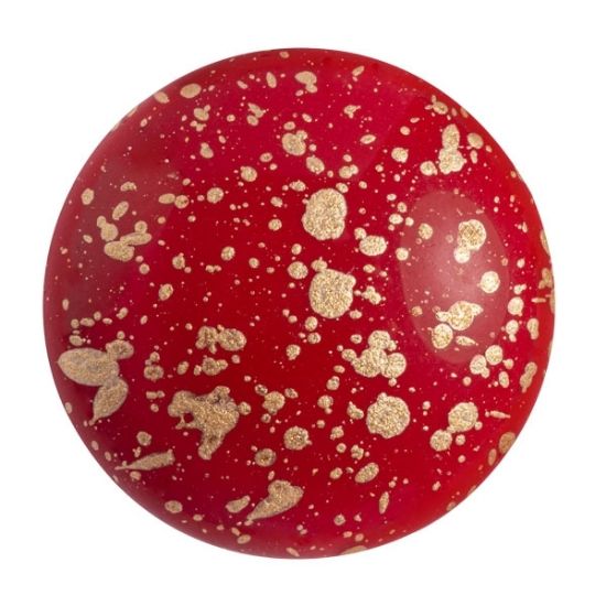 Picture of Cabochons par Puca® 25mm Opaque Coral Red Splash x1