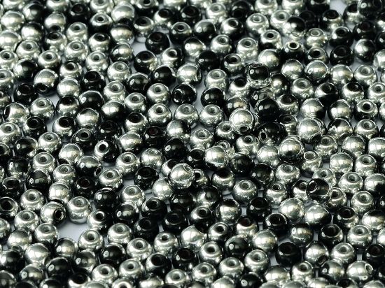 Picture of Round Beads 6mm Jet Labrador x25