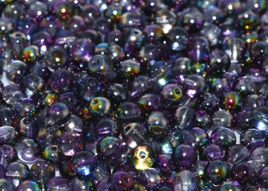 Picture of Round Beads 6mm Crystal Magic Purple x25