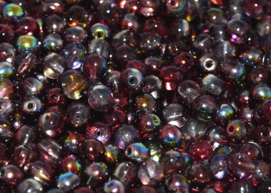Picture of Czech Glass bead 6mm round Crystal Magic Wine x100