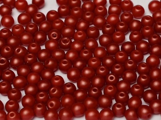 Picture of Round Beads 6mm Pastel Dark Coral x25
