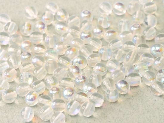 Picture of Czech Glass bead 6mm round Crystal AB x100