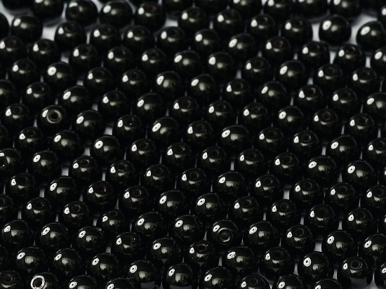 Picture of Czech Glass bead 6mm round Jet x100