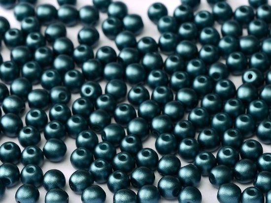 Picture of Round Beads 3mm Pastel Petrol x50