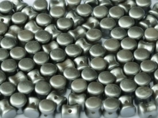 Picture of Diabolo shape beads 4x6mm Pastel Light Grey x50