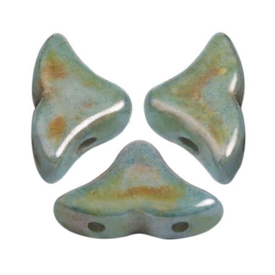 Picture of Hélios® par Puca® 6x10 mm Opaque Mix Blue/Green Ceramic Look x10g