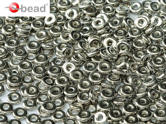 Picture of O Bead 4mm Jet Argentic Full x5g