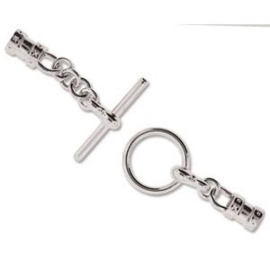 Picture of Cord End Ø3mm with loop Toggle Clasp Silver Tone x1