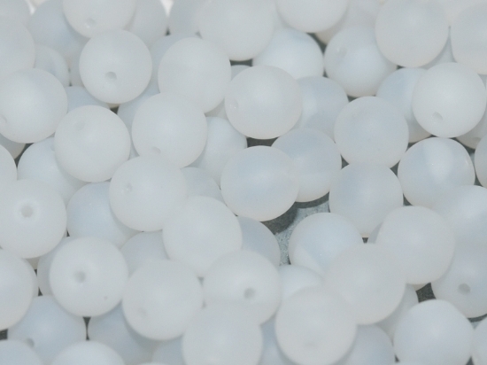 Picture of Czech Glass bead 6mm round White Opal Mat x100