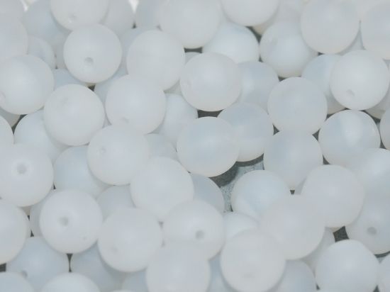 Picture of Round beads 6mm White Opal Mat x25