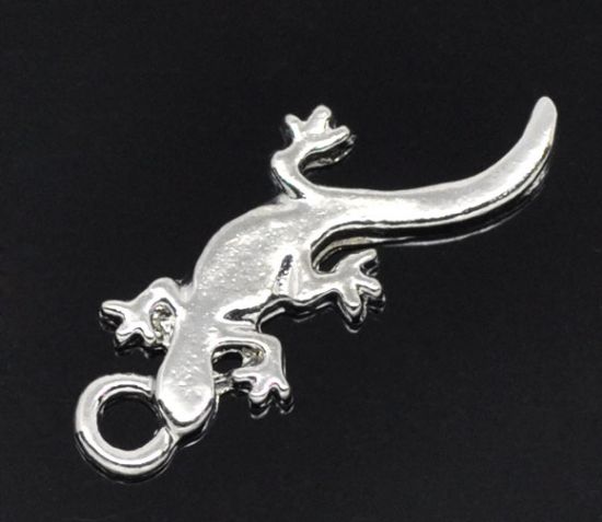 Picture of Charm Lizard 19x7mm Silver Tone x10