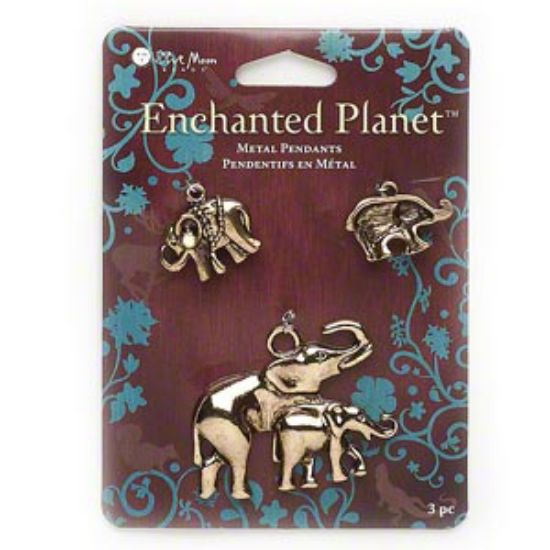 Picture of Pendant Elephants Gold x1