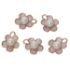 Picture of Charm Enamel Flower 14x11mm Acrylic Pearl Gold Tone Creamrose x5