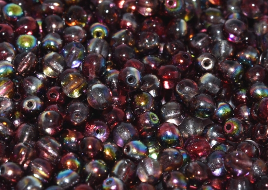 Picture of Czech Glass bead 4mm round Crystal Magic Wine x100