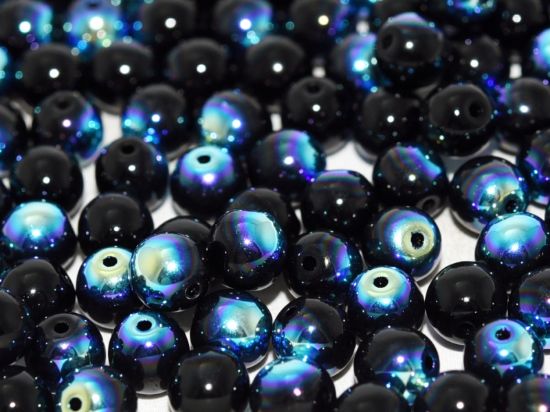 Picture of Round beads 4mm Jet AB x50