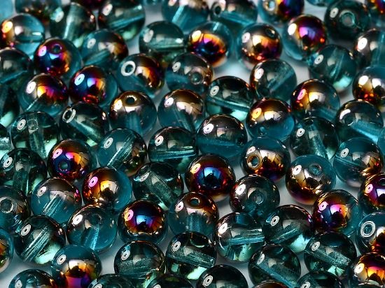 Picture of Round beads 6mm Aqua Sliperit x25