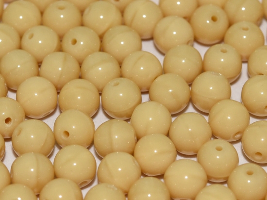 Picture of Czech Glass bead 6mm round Opaque Light Beige x100
