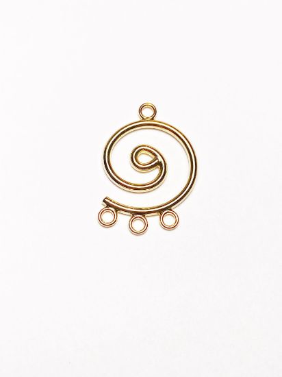Picture of Pendant Spiral 24x17mm w/3 rings Gold Tone x1